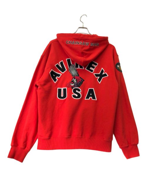 AVIREX（アヴィレックス）AVIREX (アヴィレックス) チェンソーマン (チェンソーマン) パーカー レッド サイズ:Lの古着・服飾アイテム
