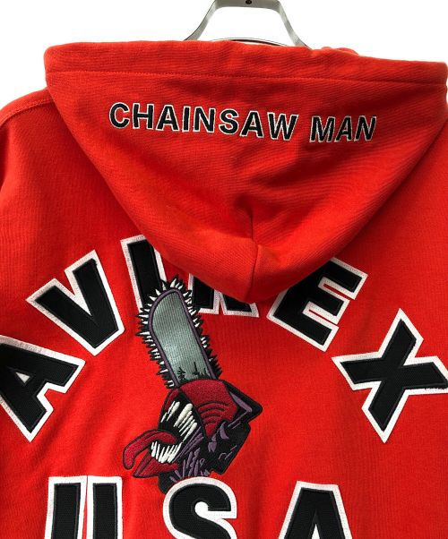 AVIREX（アヴィレックス）AVIREX (アヴィレックス) チェンソーマン (チェンソーマン) パーカー レッド サイズ:Lの古着・服飾アイテム