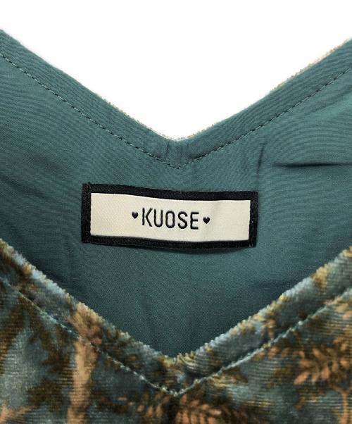 KUOSE（クオセ）KUOSE (クオセ) ベルベッドワンピース グリーン サイズ:Mの古着・服飾アイテム