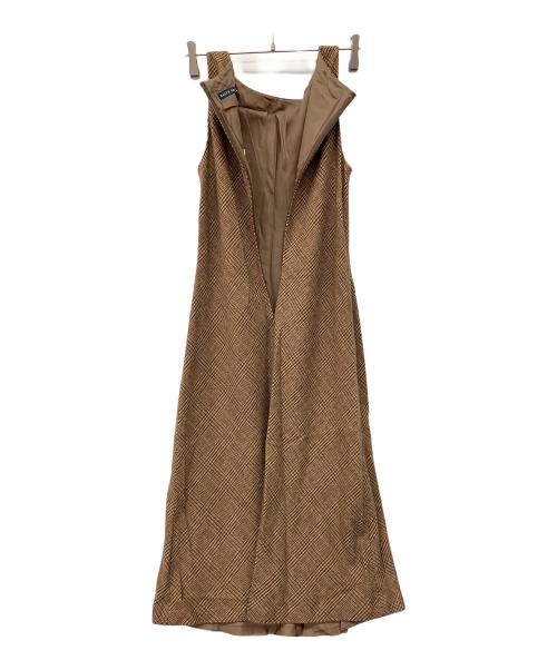 RALPH LAUREN（ラルフローレン）RALPH LAUREN (ラルフローレン) ツイードワンピース ブラウン サイズ:3f 未使用品の古着・服飾アイテム