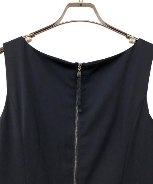 FOXEY NEWYORK（フォクシーニューヨーク）FOXEY NEWYORK (フォクシーニューヨーク) ノースリーブワンピース ネイビー サイズ:38の古着・服飾アイテム