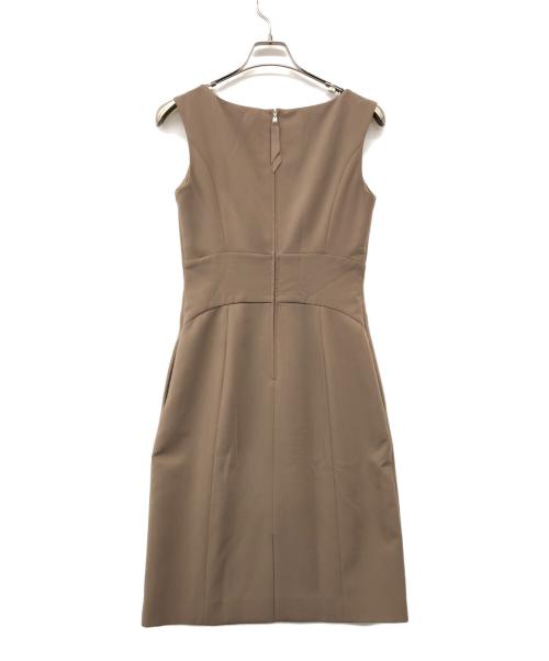 FOXEY NEWYORK（フォクシーニューヨーク）FOXEY NEWYORK (フォクシーニューヨーク) ノースリーブワンピース ブラウン サイズ:40の古着・服飾アイテム