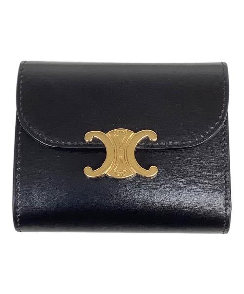 CELINE（セリーヌ）CELINE (セリーヌ) スモールフラップウォレット ブラックの古着・服飾アイテム