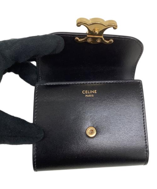 CELINE（セリーヌ）CELINE (セリーヌ) スモールフラップウォレット ブラックの古着・服飾アイテム