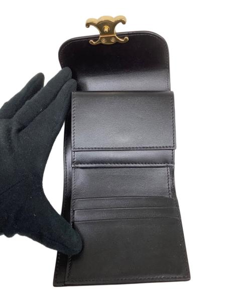 CELINE（セリーヌ）CELINE (セリーヌ) スモールフラップウォレット ブラックの古着・服飾アイテム