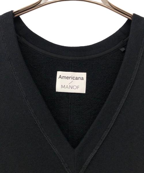 Americana（アメリカーナ）Americana (アメリカーナ) MANOF (マノフ) スウェットワンピース ブラック サイズ:Sの古着・服飾アイテム