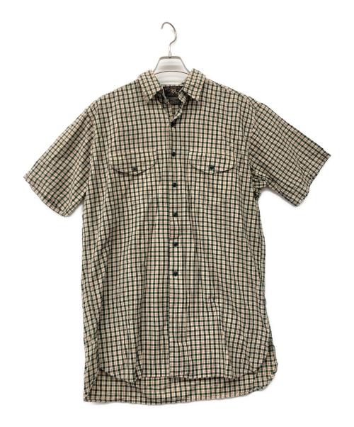 RRL（ダブルアールエル）RRL (ダブルアール) 半袖チェックシャツ グリーン×ベージュ サイズ:Mの古着・服飾アイテム