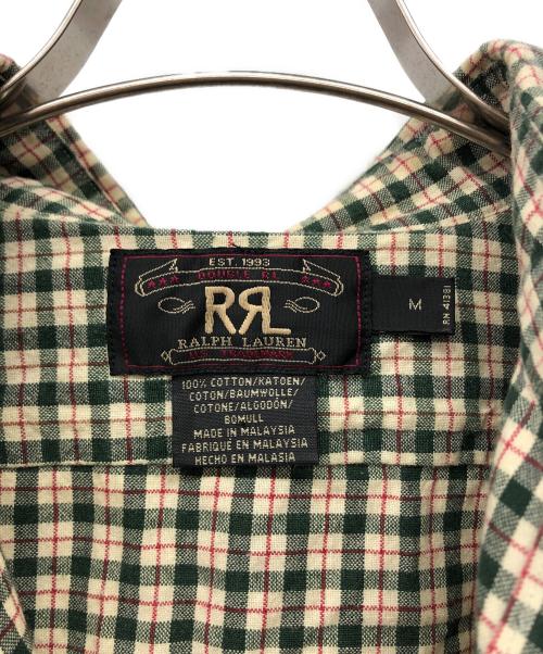 RRL（ダブルアールエル）RRL (ダブルアール) 半袖チェックシャツ グリーン×ベージュ サイズ:Mの古着・服飾アイテム