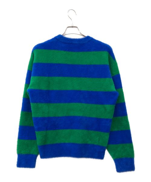 LACOSTE（ラコステ）LACOSTE (ラコステ) ボーダーシャギーニット グリーン×ブルー サイズ:US Sの古着・服飾アイテム