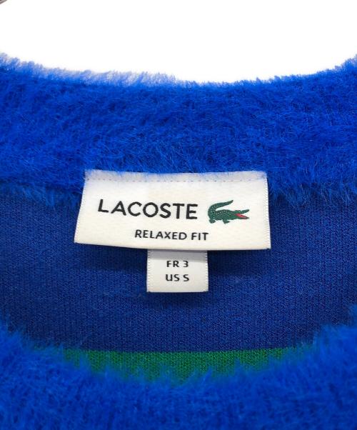 LACOSTE（ラコステ）LACOSTE (ラコステ) ボーダーシャギーニット グリーン×ブルー サイズ:US Sの古着・服飾アイテム