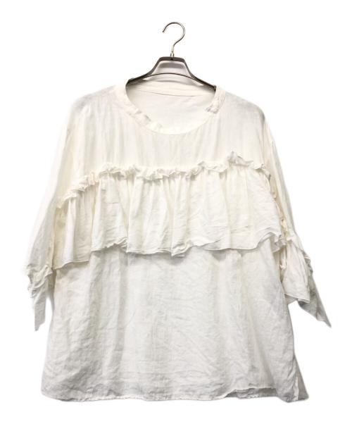 journal standard luxe（ジャーナルスタンダード ラックス）JOURNAL STANDARD LUXE (ジャーナルスタンダード リュクス) リネンブラウス ホワイト サイズ:不明の古着・服飾アイテム