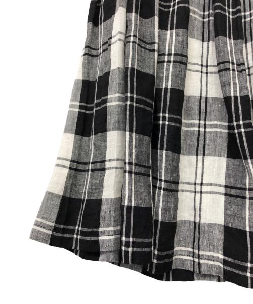 O’NEIL OF DUBLIN（オニールオブダブリン）O’NEIL OF DUBLIN (オニールオブダブリン) リネンラップスカート ホワイト×ブラック サイズ:Sの古着・服飾アイテム