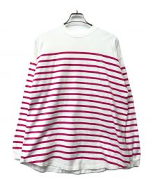 Shinzone（シンゾーン）の古着「ボーダーカットソー」｜ピンク