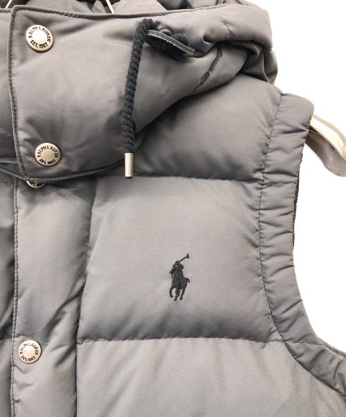 POLO RALPH LAUREN（ポロ・ラルフローレン）POLO RALPH LAUREN (ポロ・ラルフローレン) フード付ダウンベスト グレー サイズ:Mの古着・服飾アイテム
