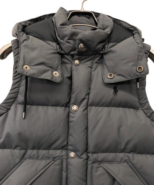 POLO RALPH LAUREN（ポロ・ラルフローレン）POLO RALPH LAUREN (ポロ・ラルフローレン) フード付ダウンベスト グレー サイズ:Mの古着・服飾アイテム