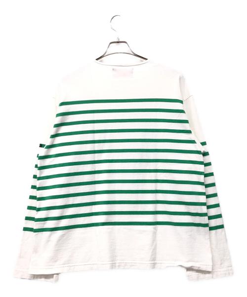 OUTIL（ウティ）OUTIL (ウティ) バスクシャツ ホワイト×グリーン サイズ:1の古着・服飾アイテム