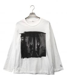 Y's（ワイズ）の古着「ピクチャーピグメントプリントロングTシャツ」｜ホワイト