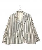 journal standard luxeジャーナルスタンダード ラックス）の古着「バフストライプ Wジャケット」｜アイボリー×ブラック