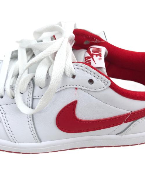 NIKE（ナイキ）NIKE (ナイキ) AIR JORDAN 1 RETRO LOW OG ホワイト×レッド サイズ:23.5cm 未使用品の古着・服飾アイテム