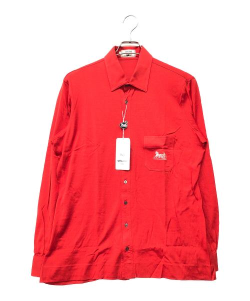 CELINE（セリーヌ）CELINE (セリーヌ) ポロシャツ レッド サイズ:52の古着・服飾アイテム