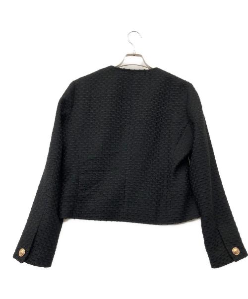 ZARA（ザラ）ZARA (ザラ) ノーカラーツイードジャケット ブラック サイズ:S 未使用品の古着・服飾アイテム