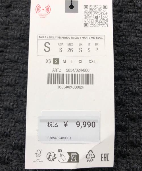 ZARA（ザラ）ZARA (ザラ) ノーカラーツイードジャケット ブラック サイズ:S 未使用品の古着・服飾アイテム