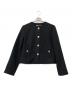 ZARA（ザラ）の古着「ノーカラーツイードジャケット」｜ブラック