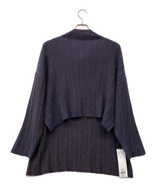 ADORE（アドーア）ADORE (アドーア) ミックスカラーリブニットトップス パープル サイズ:38 未使用品の古着・服飾アイテム