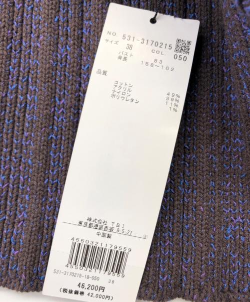 ADORE（アドーア）ADORE (アドーア) ミックスカラーリブニットトップス パープル サイズ:38 未使用品の古着・服飾アイテム