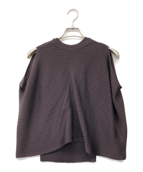 RITO（リト）RITO (リト) リブニットトップスウィズミニケープ ブラウン サイズ:36の古着・服飾アイテム