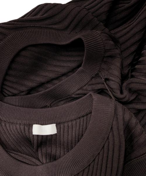 RITO（リト）RITO (リト) リブニットトップスウィズミニケープ ブラウン サイズ:36の古着・服飾アイテム