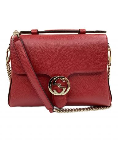 中古・古着通販】GUCCI (グッチ) チェーンショルダーバッグ レッド