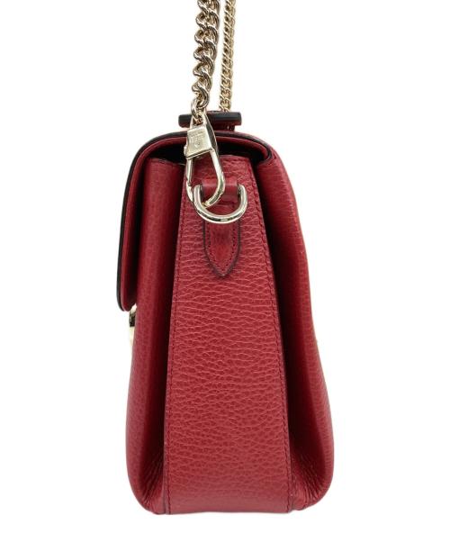 GUCCI（グッチ）GUCCI (グッチ) チェーンショルダーバッグ レッドの古着・服飾アイテム