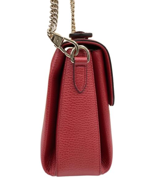 GUCCI（グッチ）GUCCI (グッチ) チェーンショルダーバッグ レッドの古着・服飾アイテム