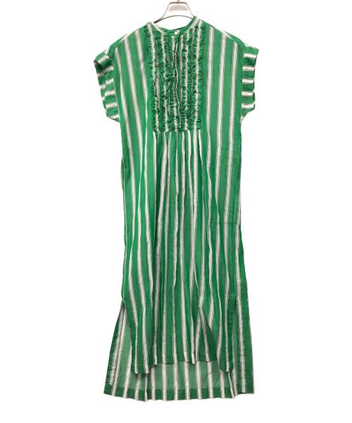 ne quittez pas（ヌキテパ）ne quittez pas (ヌキテパ) ノースリーブワンピース グリーン×ホワイト サイズ:不明の古着・服飾アイテム