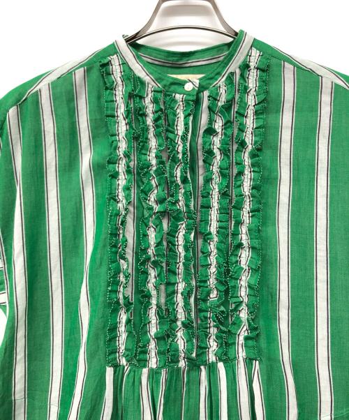 ne quittez pas（ヌキテパ）ne quittez pas (ヌキテパ) ノースリーブワンピース グリーン×ホワイト サイズ:不明の古着・服飾アイテム