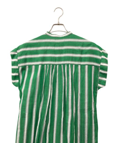 ne quittez pas（ヌキテパ）ne quittez pas (ヌキテパ) ノースリーブワンピース グリーン×ホワイト サイズ:不明の古着・服飾アイテム