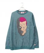 PUNK DRUNKERSパンクドランカーズ）の古着「ニット」｜ブルー