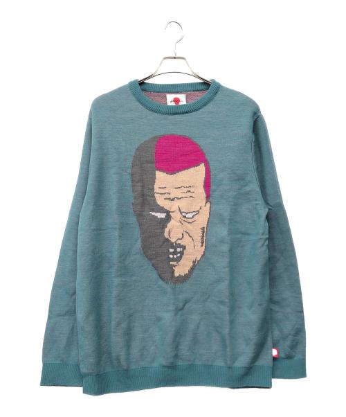 PUNK DRUNKERS（パンクドランカーズ）PUNK DRUNKERS (パンクドランカーズ) ニット ブルー サイズ:XLの古着・服飾アイテム