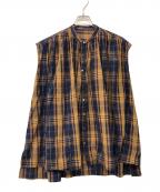 universal sevenユニヴァーサルセブン）の古着「ブラウス」｜ネイビー×イエロー