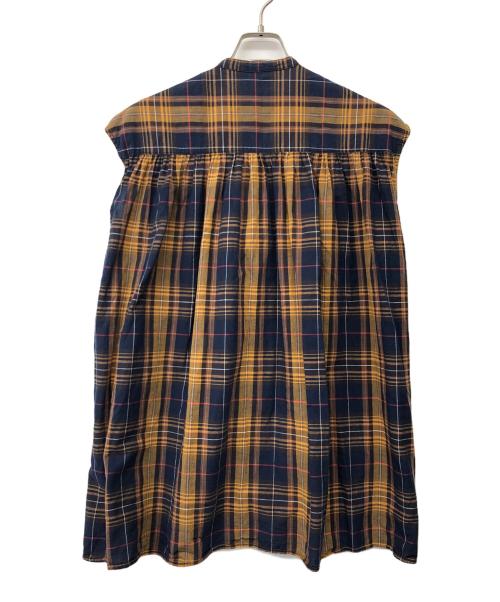 universal seven（ユニヴァーサルセブン）universal seven (ユニヴァーサルセブン) ブラウス ネイビー×イエロー サイズ:不明の古着・服飾アイテム