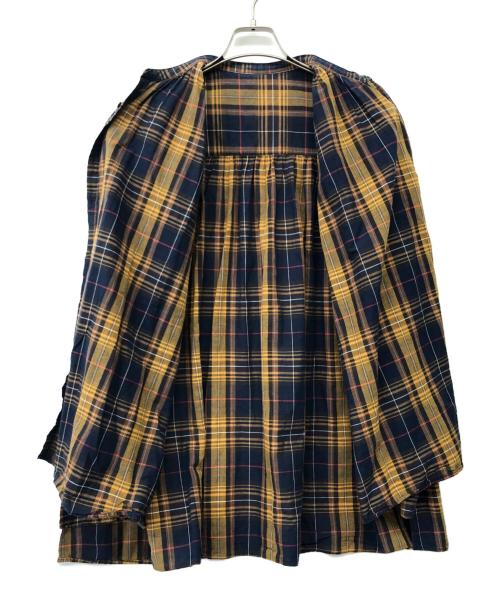 universal seven（ユニヴァーサルセブン）universal seven (ユニヴァーサルセブン) ブラウス ネイビー×イエロー サイズ:不明の古着・服飾アイテム