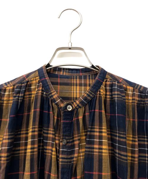 universal seven（ユニヴァーサルセブン）universal seven (ユニヴァーサルセブン) ブラウス ネイビー×イエロー サイズ:不明の古着・服飾アイテム