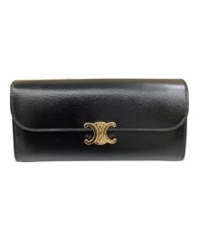 CELINE（セリーヌ）の古着「トリオンフ　ラージウォレット」｜ブラック