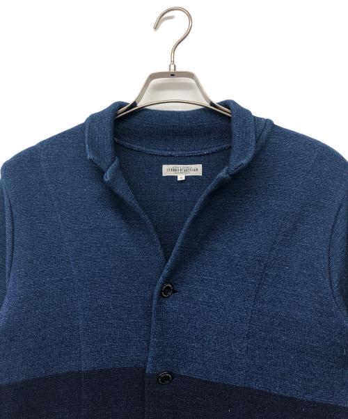 STUDIO D'ARTISAN（ステュディオダルチザン）STUDIO D'ARTISAN (ステュディオダルチザン) インディゴニットテーラードジャケット ネイビー サイズ:Sの古着・服飾アイテム