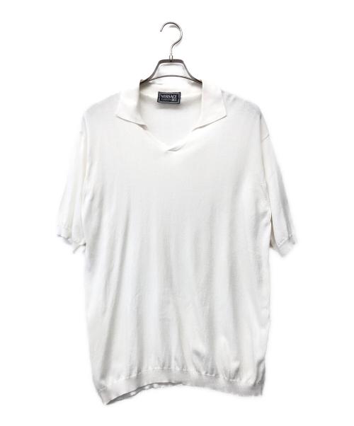 VERSACE CLASSIC（ヴェルサーチクラシック）VERSACE CLASSIC (ヴェルサーチクラシック) 半袖ニット ホワイト サイズ:Sの古着・服飾アイテム