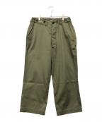 INTERIMインテリム）の古着「SUPIMA HERRINGBONE M-43 FIELD TROUSERSSUPIMA HERRINGBONE M-43 FIELD TROUSERS」｜オリーブ