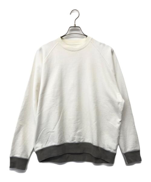 Graphpaper（グラフペーパー）Graphpaper (グラフペーパー) LOOPWHEELER (ループウィラー) RAGLAN SWEAT ホワイト×グレー サイズ:1の古着・服飾アイテム