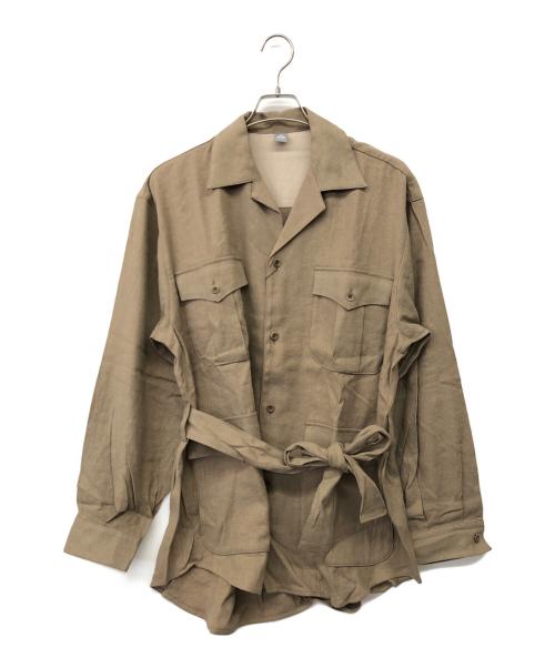 221 VILLAGE（ニーニーイチビレッジ）221 VILLAGE (ニーニーイチビレッジ) SILK LINEN SAFARI SHIRTJACKET カーキ サイズ:2の古着・服飾アイテム