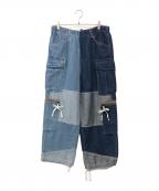 etsintaエシンタ）の古着「ドッキングデニムパンツ」｜インディゴ